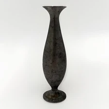 VTG SPW Pewter Bud Vase 6” Flared Trumpet Scandinavian Mid Century Decor