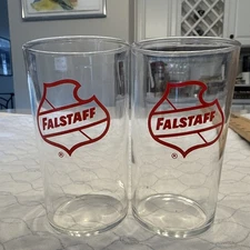 Lot of (2) Falstaff Beer Advertising Bar Glasses