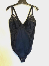 SIMONE PERELE Blue Lace Caresse 3D Control Bodysuit US 38D Made in France