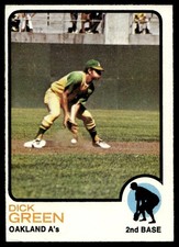 1973 Topps #456 Dick Green Oakland Athletics  Pack Fresh SET BREAK!