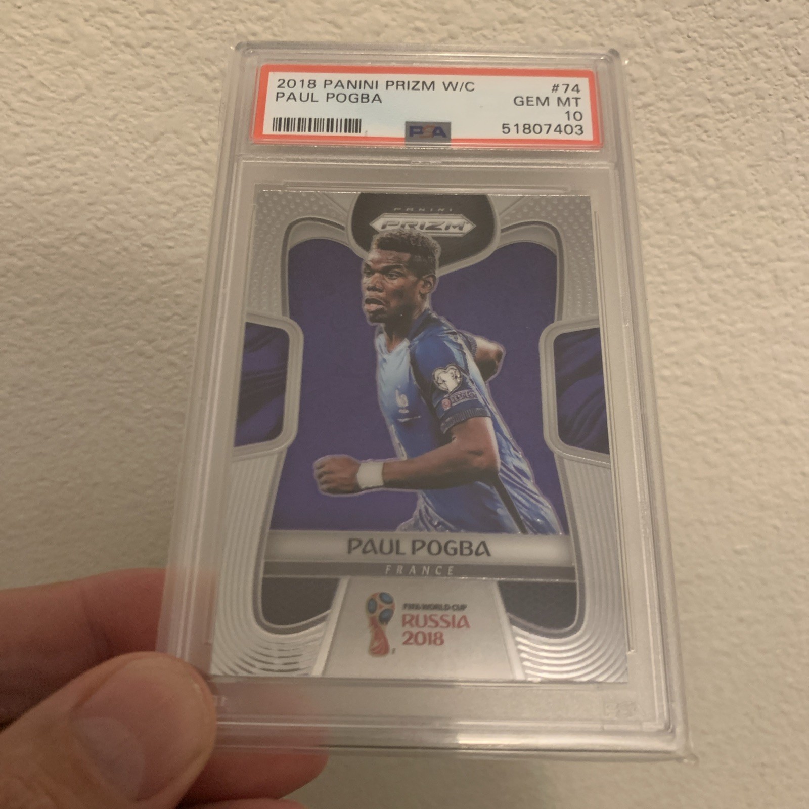 2018 Panini Prizm World Cup Silver #74 Paul Pogba PSA 10
