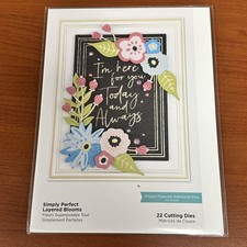 Simply Perfect Layered Blooms 22 Cutting Dies Metal Floral Set Spellbinders