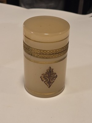 Vintage CENEDESE Glass Murano Opaline Cylindrical Casket Vetri Italy CSN