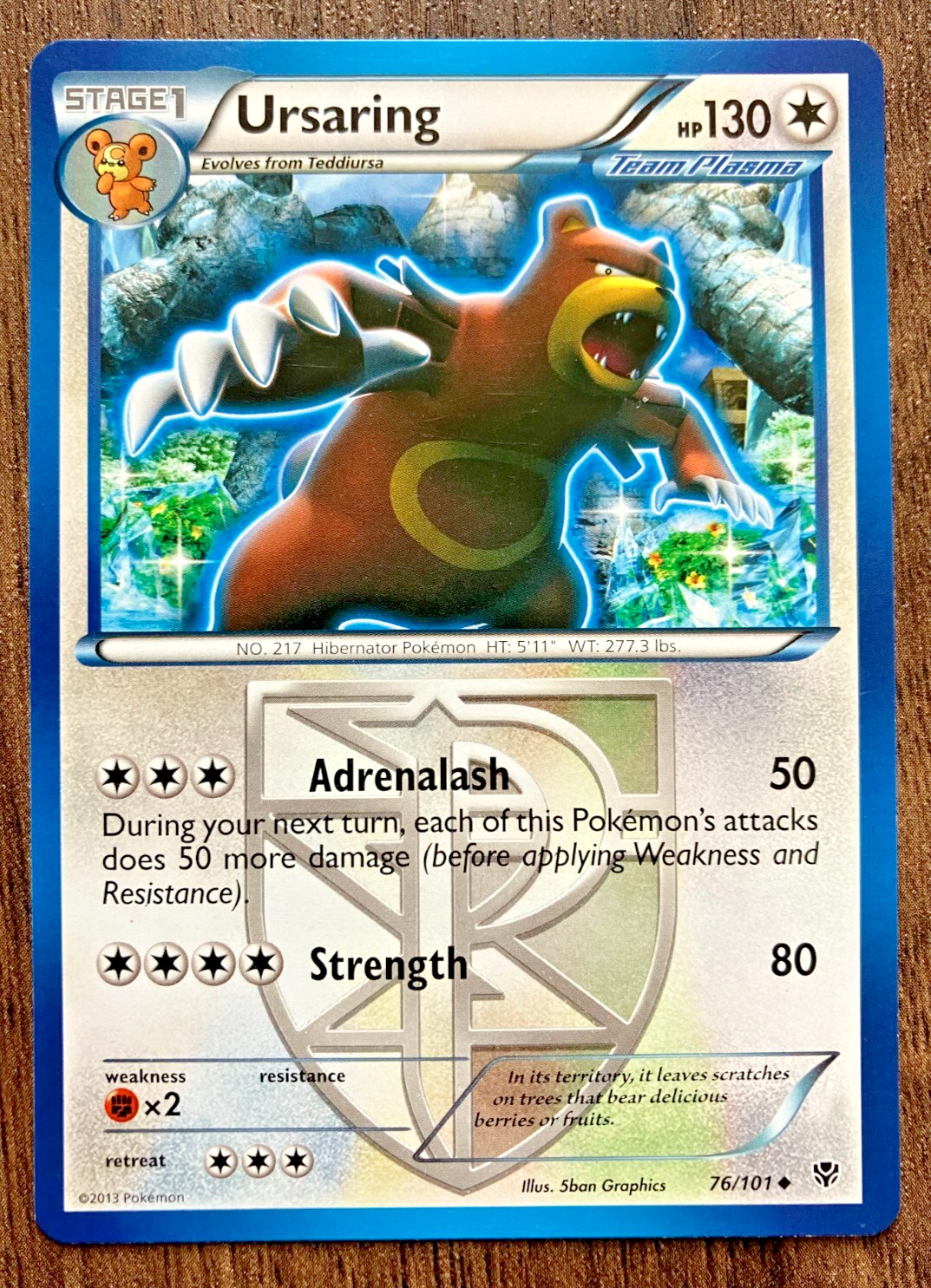 Ursaring 76/101 - 2013 Pokemon Plasma Blast Uncommon Card - CLEAN  NM