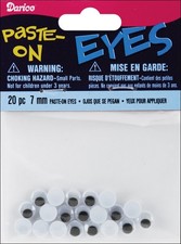Paste On Wiggle Eyes 7mm Black