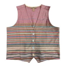 Vintage Rare Cambridge Clothing Company Multicolor Striped Vest Size L