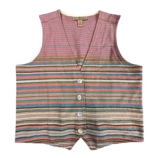 Vintage Rare Cambridge Clothing Company Multicolor Striped Vest Size L