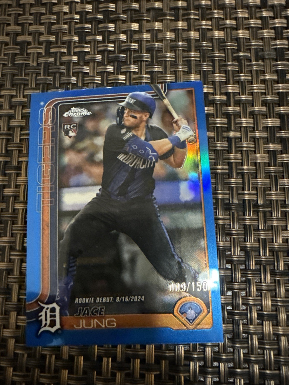 2025 Topps Chrome - Jace Jung #225 Blue Refractor /150 (RC)