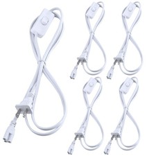 4 Count 6FT Power Cable Cords Adapter Switch T5 T8 T12 Tube Light UL Listed