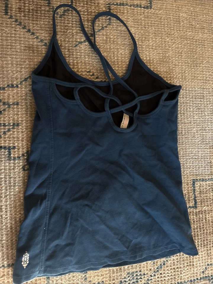 Sujetador sin mangas Teal Free People incorporado talla pequeña espalda de carrera espalda abierta Foto 2 de 4