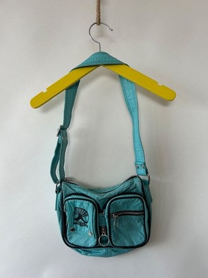 Vintage Diesel Archive Y2K Blue Hobo Shoulder Bag Canvas Multi