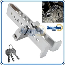 Stainless Steel Brake Pedal Lock Security Car Auto Clutch Lock Anti-theft 3Key