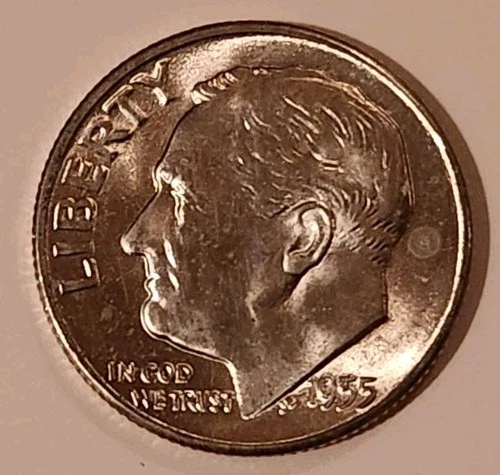 1955 S Roosevelt Dime Uncirculated 90% Silver