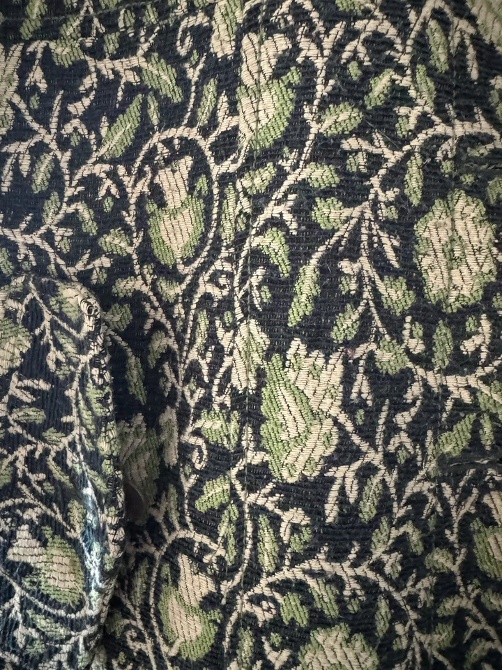 Free People 🌿🌱PaiSlEy 🍃ABRIGO PEA VINTAGE VERDE fLORaL mezcla de lana🌿 Ajuste ForRm/ Foto 3 de 4