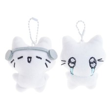 Set of 2 Cartoon Keychain Pendant Cats Shape Plush Bag Pendant Decorative Charm