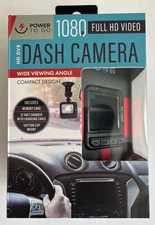 Power to Go HD DVR Dash Camera 1080p Full HD Video, New in box