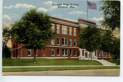 Vintage 1915 Postcard: Baraboo High School Wisconsin WI E.C. Kropp Litho Antique