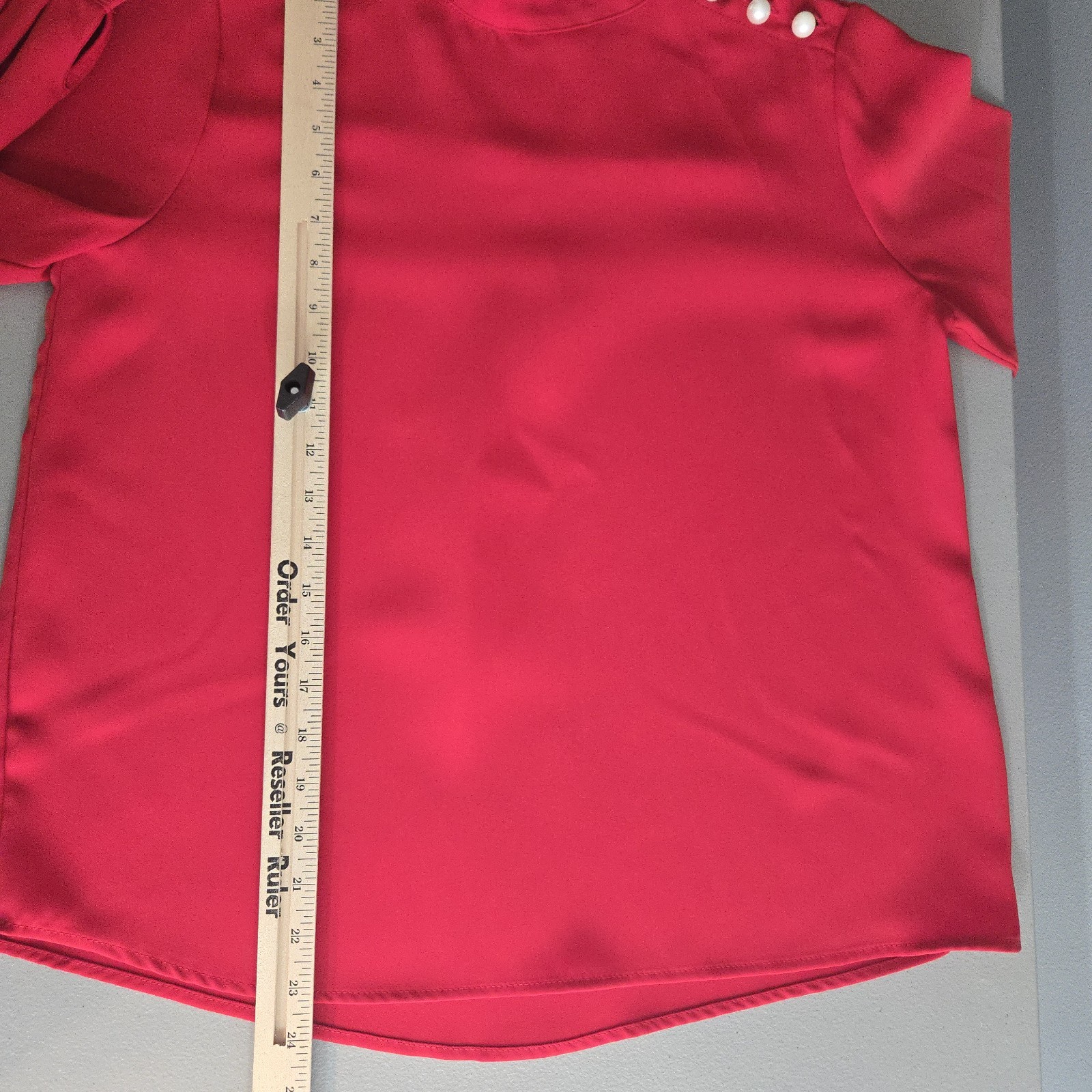 Zara Basic Women's Shoulder Button Blouse Red Med… - image 7