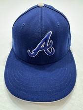 Vintage Atlanta Braves Wool New Era Hat Cap USA Made Fitted 7 1/4 MLB 59Fifty