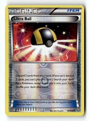 Pokemon Card Ultra Ball Reverse Holo LP XY - Flashfire 99/106 - Image 1 of 3