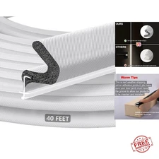 40FT Extra Long Kerf Weather Stripping Door Seal for Large Gaps and Easy Inst...
