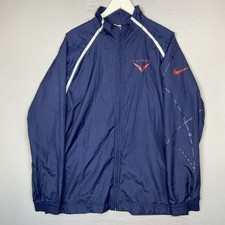 Vtg Nike Flight Jacket Men s XL Windbreaker Navy Blue Full Zip Athletic 90s Run