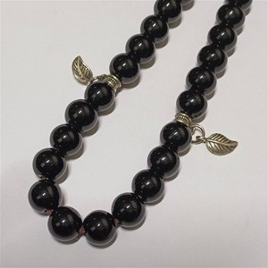 33 bead black Onyx tasbih, handcrafted, silver details, Egyptian prayer beads