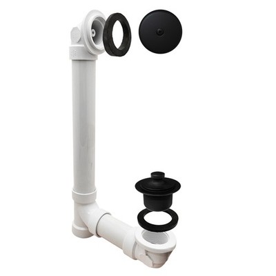 Westbrass Pull & Drain Sch. 40 PVC Bath Waste with One-Hole Elbow, Matte Black,