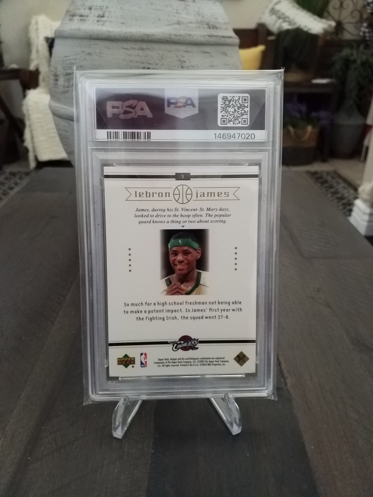 2003 Upper Deck Lebron James RC box set #1 PSA 6 view 2