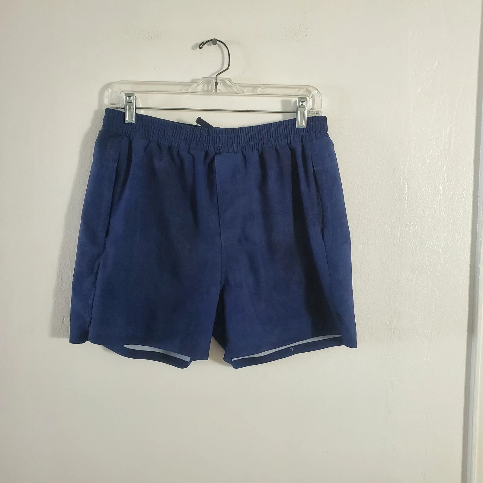 Barrys Running Shorts M Men Blue Lined 3.5" Inseam Track Performance Pocket Zip