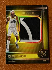 Jordan Clarkson 2024-25 Silhouettes Jumbo LOGO Patch Holo Gold 10/10 GU Jersey