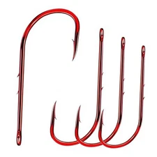 Baitholder Hooks Fishing Offset- 100pcs Bait Holder Fish Hook Double 6#_100pcs