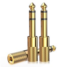 3Pack 6.35mm Male to 3.5mm Female 1/4 in to 1/8 in Stereo Headphone Adapter, ...