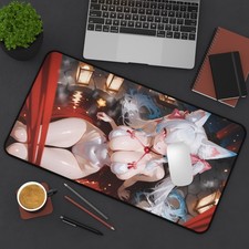 Gamer Waifu Desk Mat, Gaming Mouse Pad, Anime Waifu, Ecchi