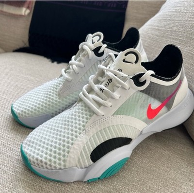 Nike SuperRep Go Women Training Running Shoes White Teal Black Size 8