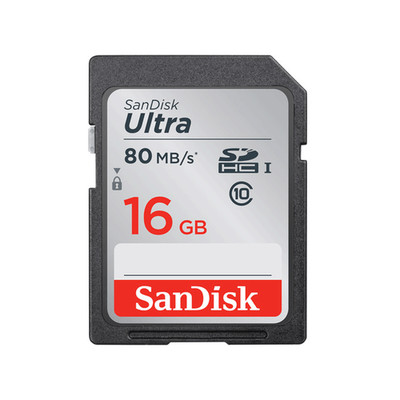 SanDisk 16GB Ultra UHS-I SDHC 80 MB/s Memory Card (Class 10)