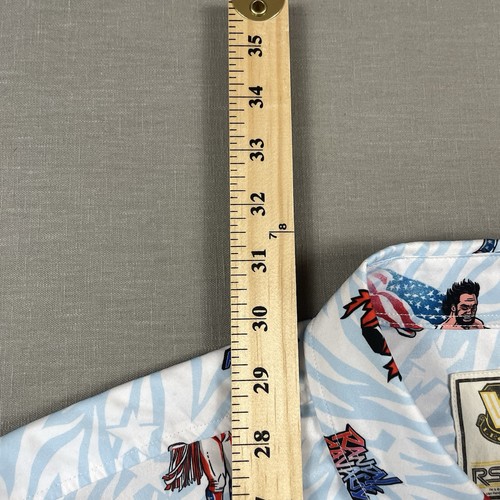 RSVLTS WWE Macho Man Randy Savage Short Sleeve Button Down Shirt Mens Medium - Imagen 13 de 14