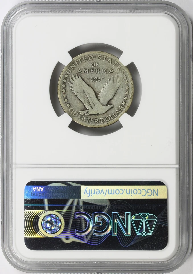 1917 25c Standing Liberty Silver Quarter Type 1 NGC VG8 - Image 2 of 4