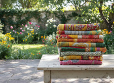 Kantha Quilt Indian Vintage Throw Reversible Handmade Blanket Bedspread Ralli