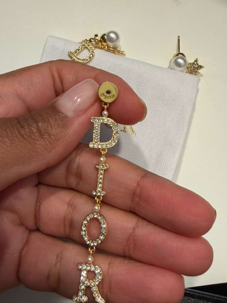 DIOR CD STUD EARRINGS - Dust Pouch included.