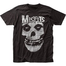 The Misfits Distressed Skull Mens T-Shirt Rock N Roll Punk Classic Tee New Black