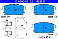 Ate BremsbeläGe Bremsbelagsatz FüR Kia Sorento Iii Um Hyundai Santa Fé Iv Tm