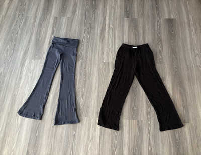 H&M Mädchen Leggings 2er-Set Schwarz/Grau Gr. 158/XXS Knöchellänge