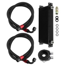 Universal Engine Transmission Oil Cooler 10 Row AN-10AN + Filter Relocation 3/4