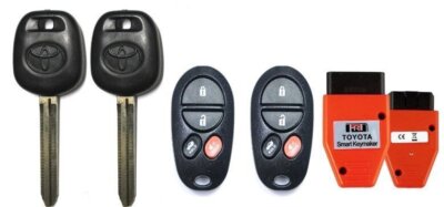 2 Llaves Con Transpondedor 44D Dot + Control Remoto Para Toyota Avalon Solara 2004-2008 – FCC GQ43VT20T