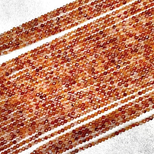 Multi Color Carnelian Tiny Faceted Round 2-3MM Gemstone Jewelry Making Beads 12" - Picture 7 of 12