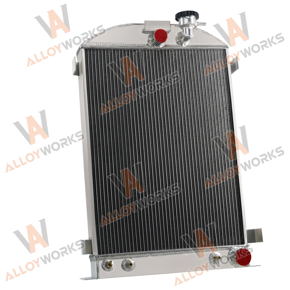 3-Row Aluminum Radiator For 1933-35 Ford Model 40 1 Ton 1/2 Ton 3/4 Ton Pickup Foto 3 de 4