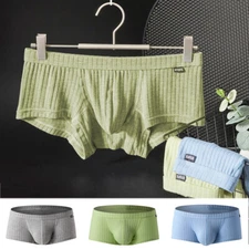 Mens Low Rise Boxer Briefs Breathable Underwear Panties Lingerie Underpants Soft