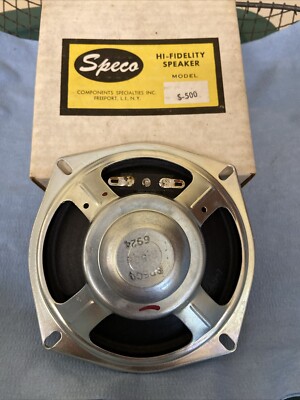 NOS Vintage SPECO S-500 Hi-Fidelity 5 1/4  SPEAKER