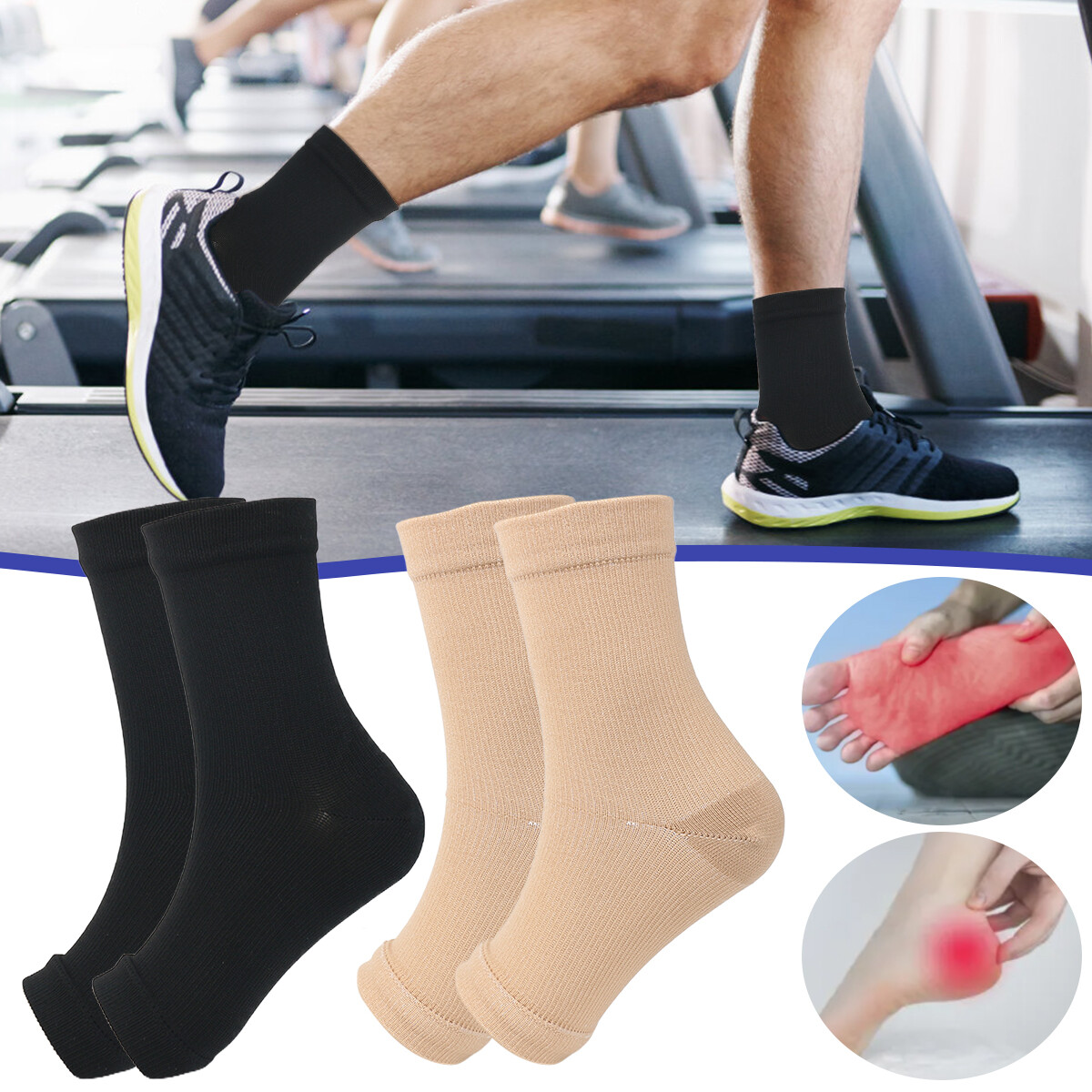 Compression Sports Socks Ankle Support Varicose Veins Prevent Pain